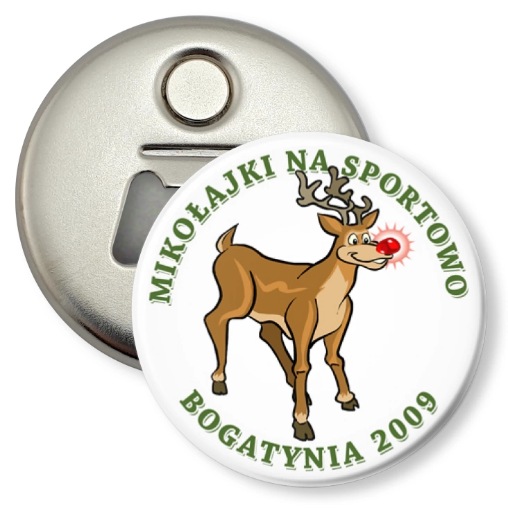 przypinka otwieracz-magnes Mikołajki Bogatynia F