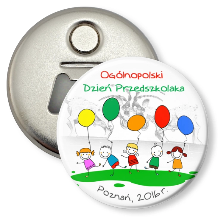 przypinka otwieracz-magnes Ogólnopolski Dzień Przedszkolaka
