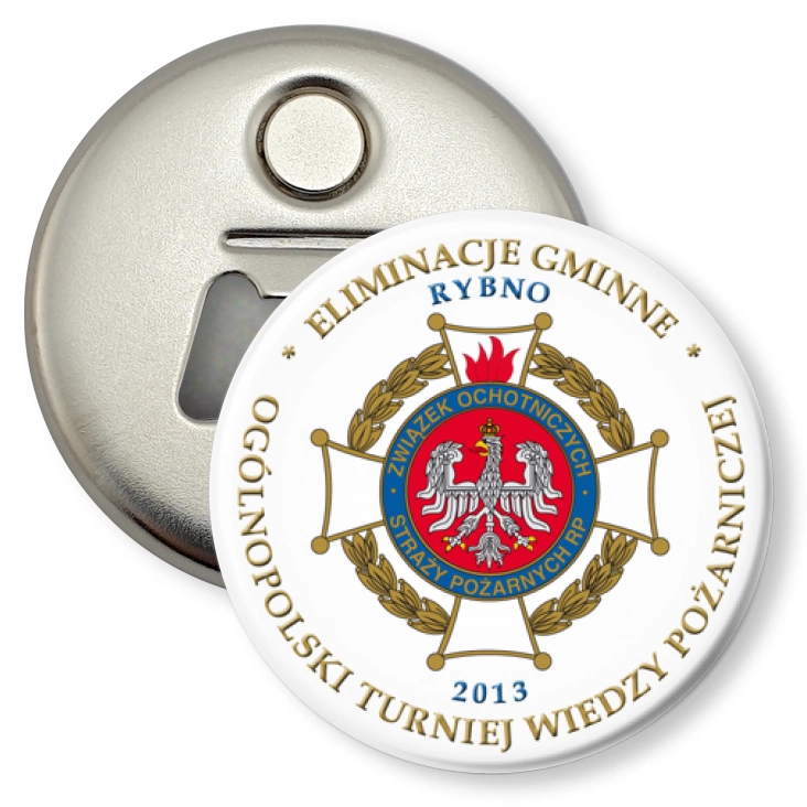 przypinka otwieracz-magnes Ogólnopolski Turniej Wiedzy Pożarniczej 2013