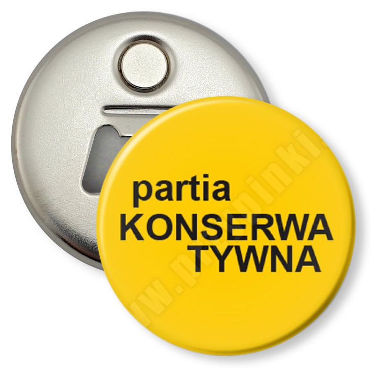 przypinka otwieracz-magnes Partia konserwatywna