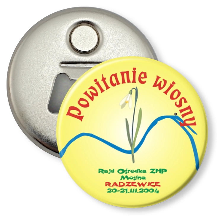 przypinka otwieracz-magnes Powitanie wiosny