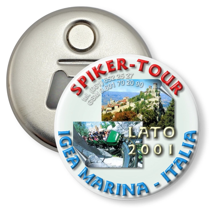 przypinka otwieracz-magnes Spiker-Tour Italia