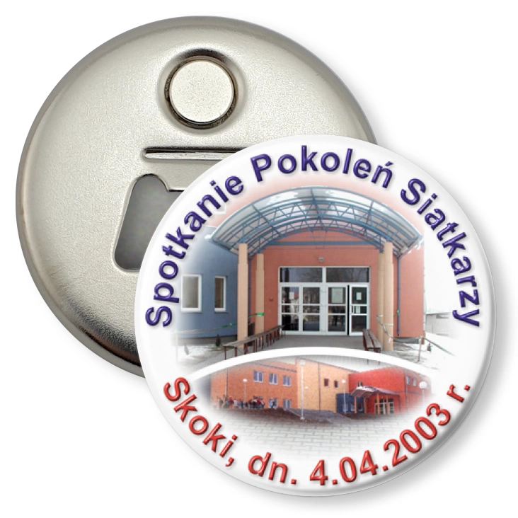 przypinka otwieracz-magnes Spotkanie Pokoleń Siatkarzy
