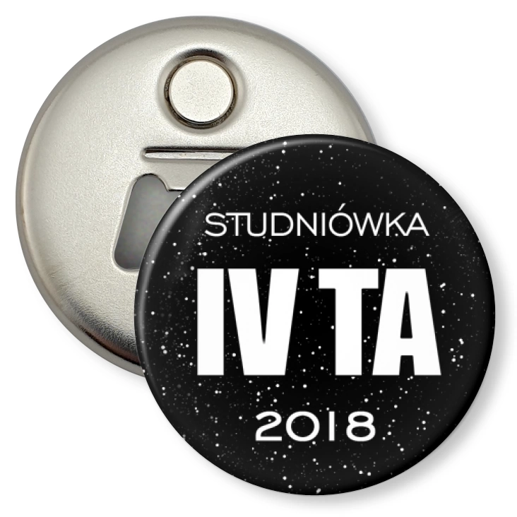 przypinka otwieracz-magnes Studniówka 2018
