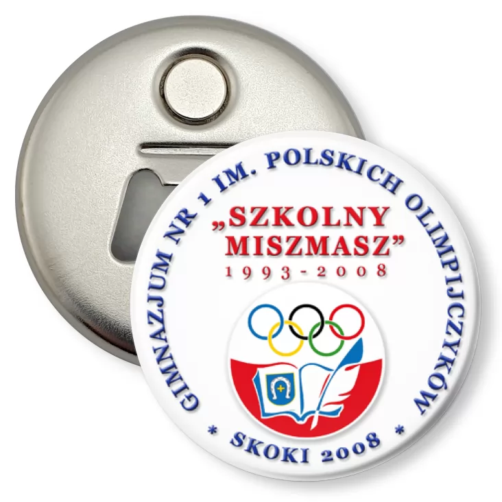 przypinka otwieracz-magnes Szkolny Miszmasz