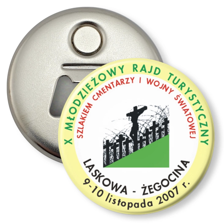 przypinka otwieracz-magnes Szlakiem cmentarzy I Wojny Światowej