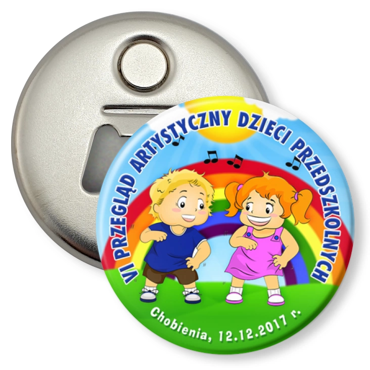 przypinka otwieracz-magnes VI Przegląd Artystyczny Dzieci Przedszkolnych