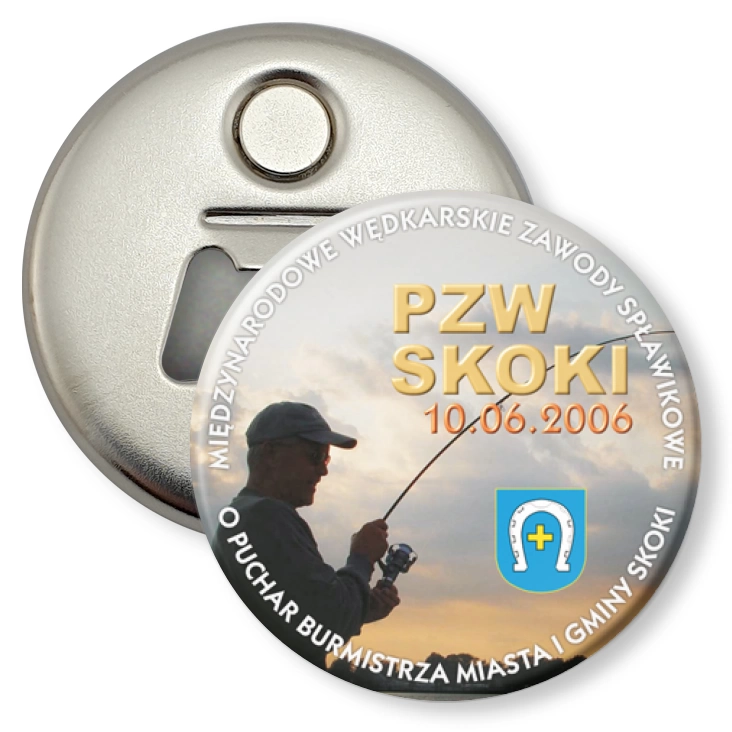 przypinka otwieracz-magnes Wędkarskie Zawody Spławikowe 2006