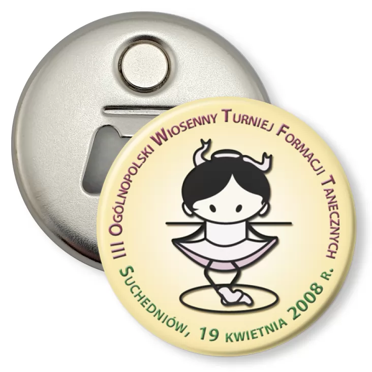 przypinka otwieracz-magnes Wiosenny Turniej Formacji Tanecznych