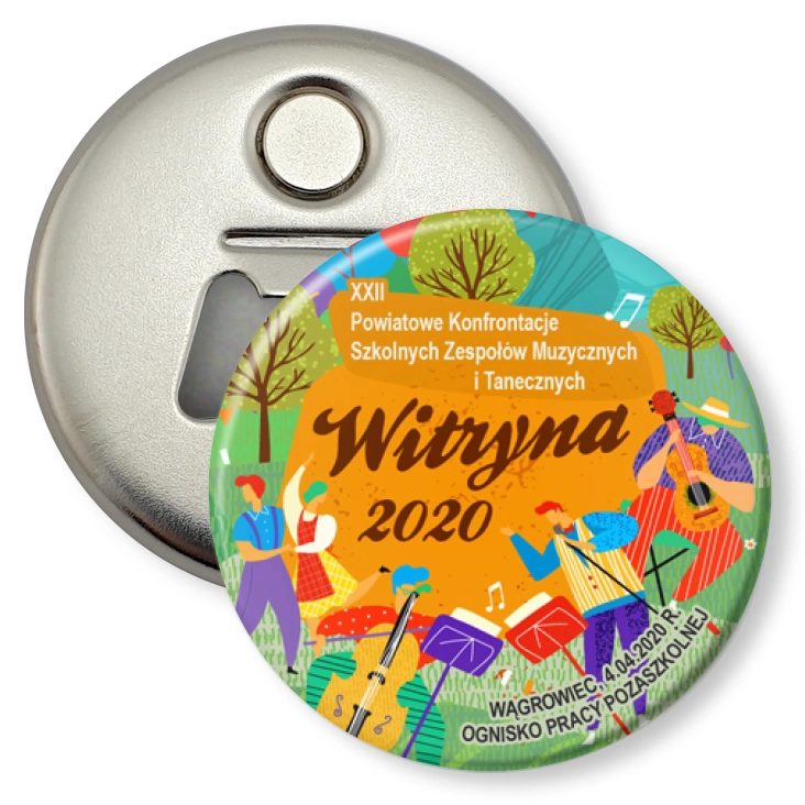 przypinka otwieracz-magnes Witryna 2020