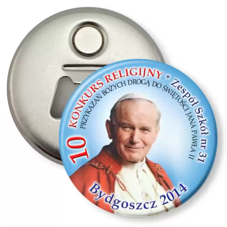 przypinka otwieracz-magnes X Konkurs Religijny Bydgoszcz