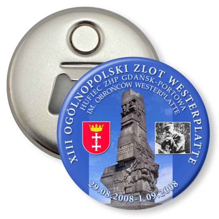 przypinka otwieracz-magnes XIII Ogólnopolski Zlot Westerplatte