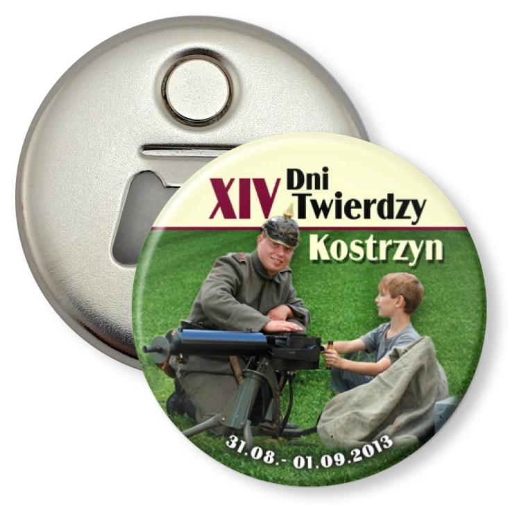 przypinka otwieracz-magnes XIV Dni Twierdzy Kostrzyn