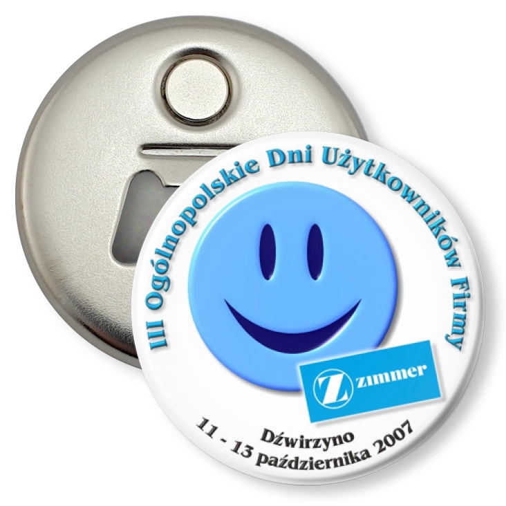 przypinka otwieracz-magnes Zimmer