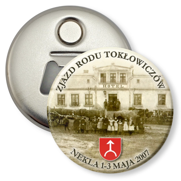 przypinka otwieracz-magnes Zjazd Rodu Tokłowiczów