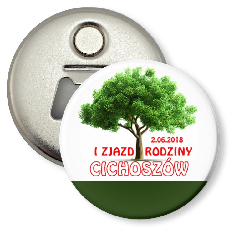przypinka otwieracz-magnes Zjazd Rodziny Cichoszów