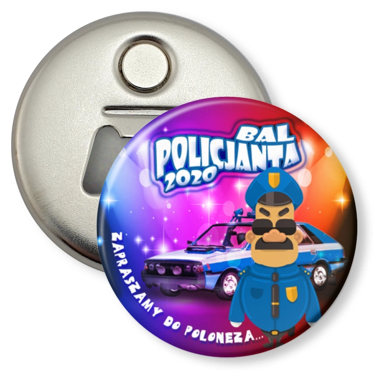 przypinka otwieracz-magnes Bal Policjanta 2020