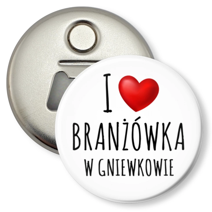 przypinka otwieracz-magnes Branżówka w Gniewkowie