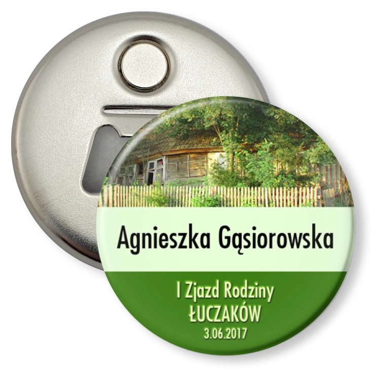 przypinka otwieracz-magnes 1 zjazd rodziny Łuczaków