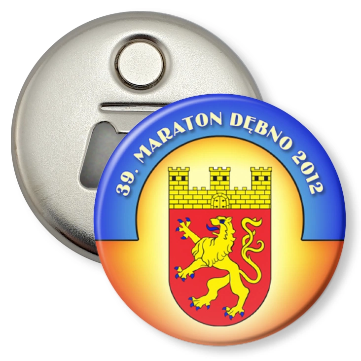 przypinka otwieracz-magnes 39. Maraton Dębno 2012