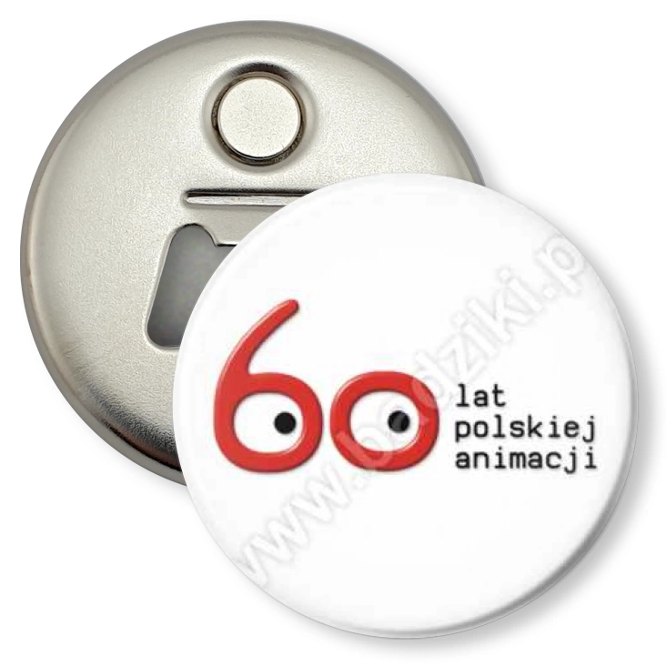 przypinka otwieracz-magnes 60 lat Polskiej Animacji