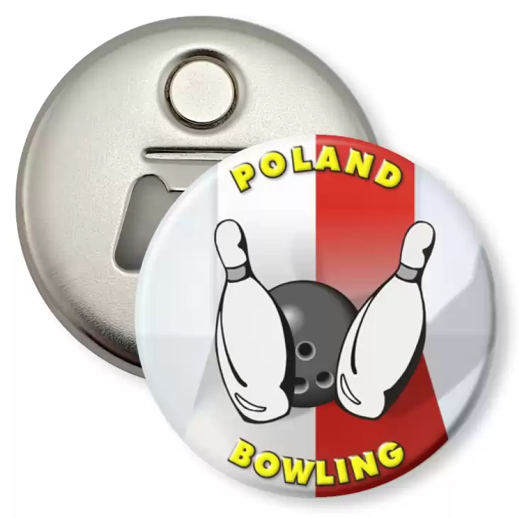 przypinka otwieracz-magnes Bowling Poland 2006