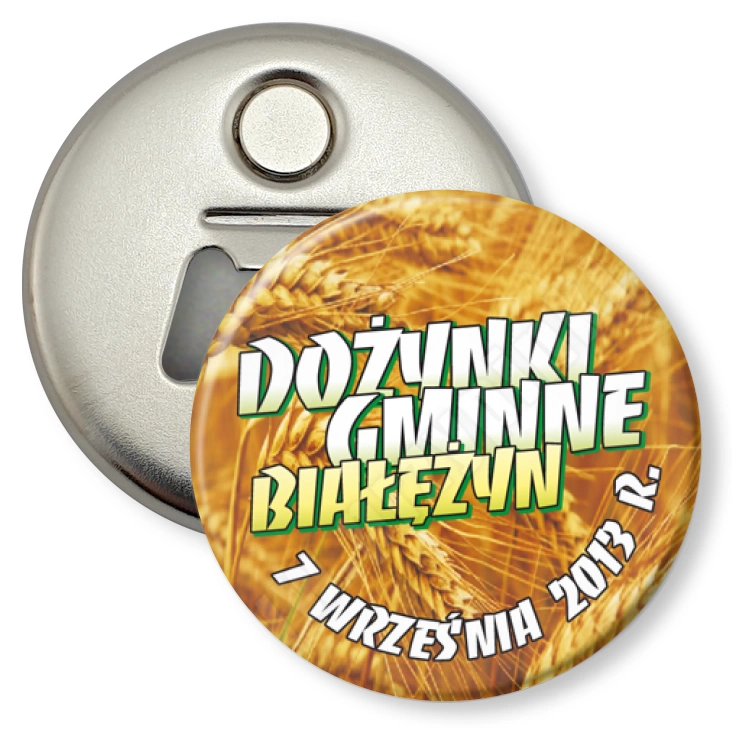 przypinka otwieracz-magnes Dożynki Gminne Białężyn