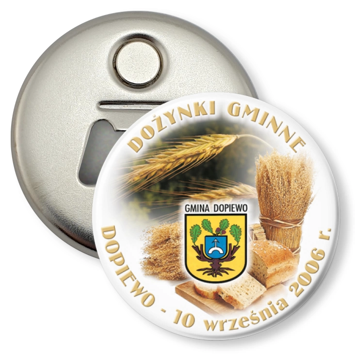 przypinka otwieracz-magnes Dożynki Gminne - Dopiewo