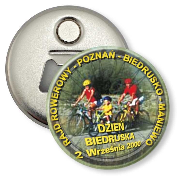 przypinka otwieracz-magnes Dzień Biedruska 2000