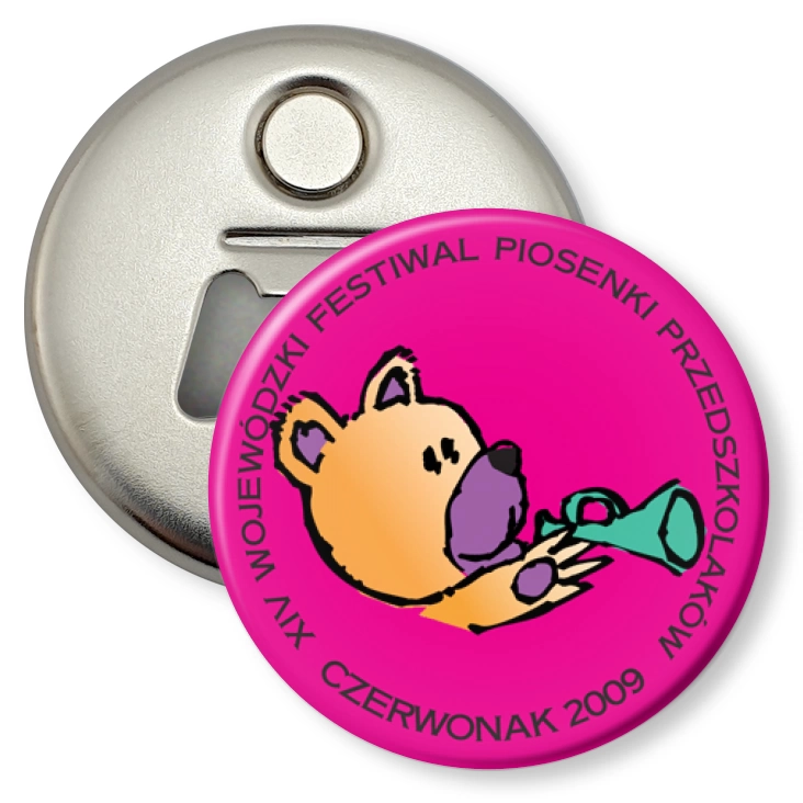 przypinka otwieracz-magnes Festiwal Piosenki Przedszkolaków
