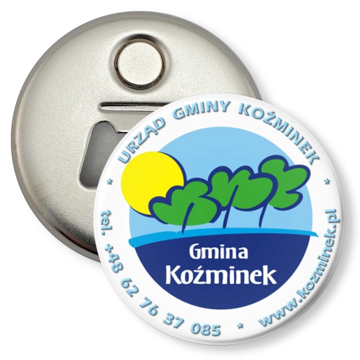 przypinka otwieracz-magnes Gmina Koźminek