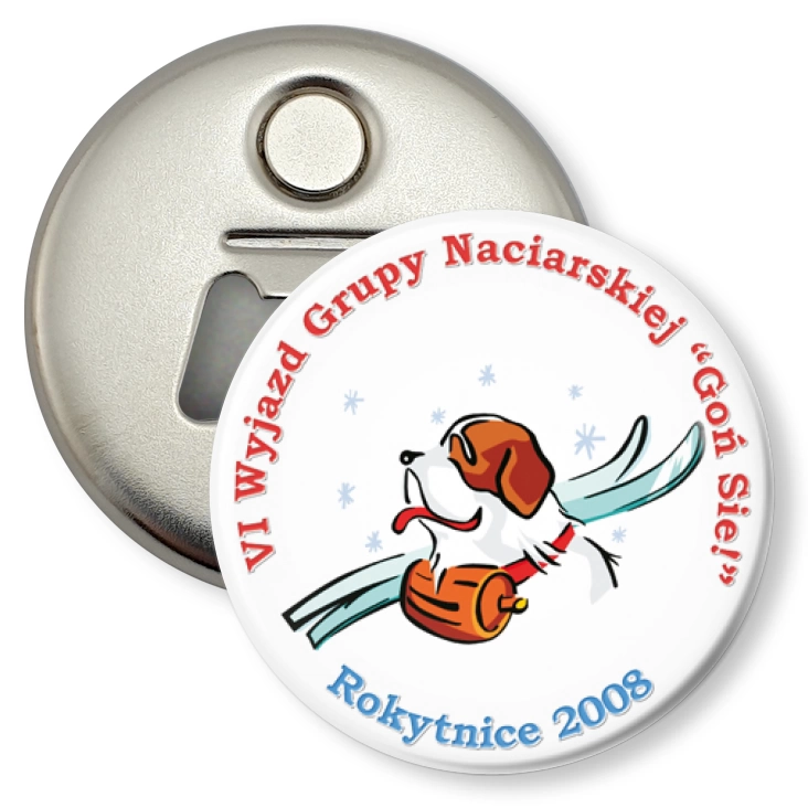 przypinka otwieracz-magnes Goń sie Rokytnice 2008
