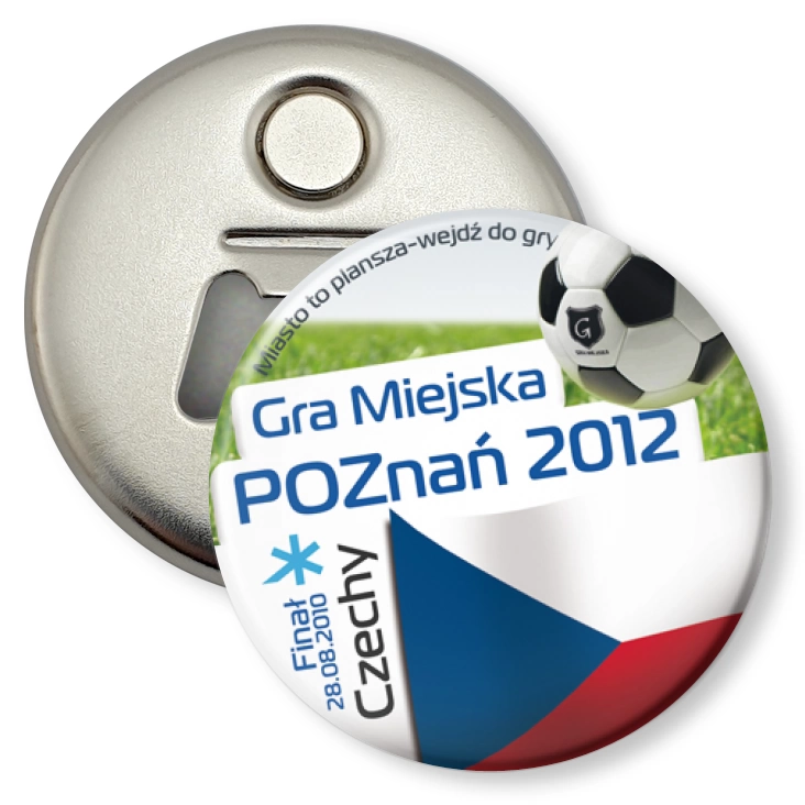 przypinka otwieracz-magnes Gra Miejska - Poznań 2012 - Czechy