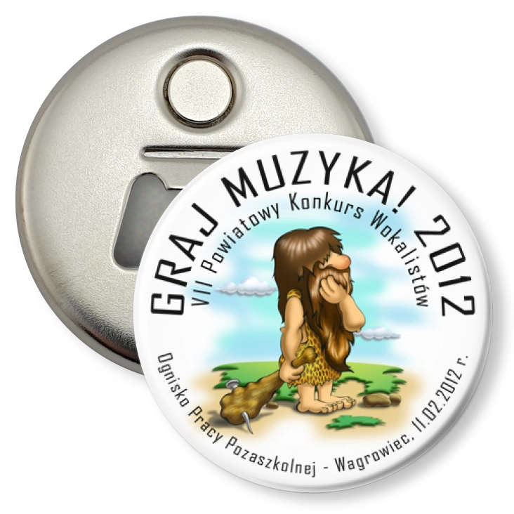przypinka otwieracz-magnes Graj Muzyka! 2012