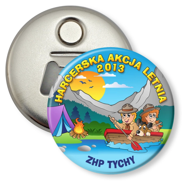 przypinka otwieracz-magnes Harcerska Akcja Letnia 2013
