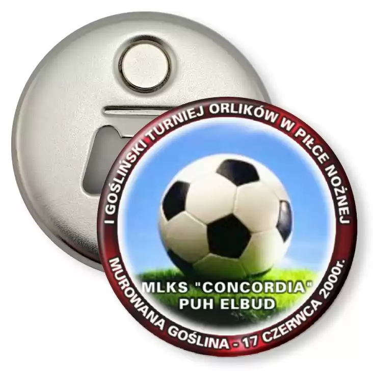 przypinka otwieracz-magnes I Gośliński Turniej Orlików w Piłce Nożnej 