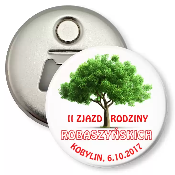 przypinka otwieracz-magnes II Zjazd Rodziny Robaszyńskich