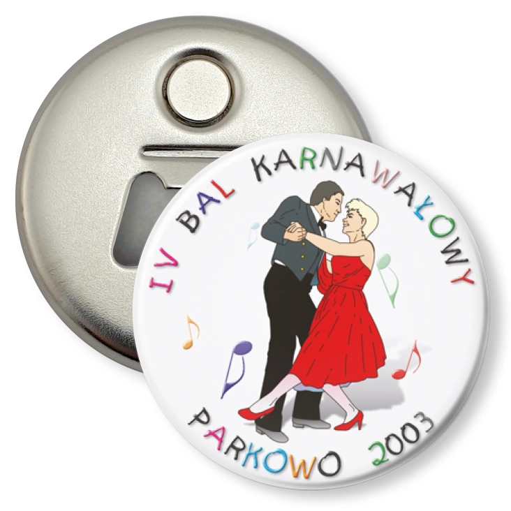 przypinka otwieracz-magnes IV Bal Karnawałowy w Parkowie