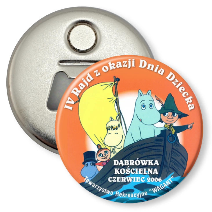 przypinka otwieracz-magnes IV Rajd z Okazji Dnia Dziecka