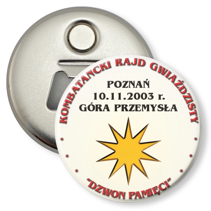 przypinka otwieracz-magnes Kombatancki Rajd Gwiaździsty