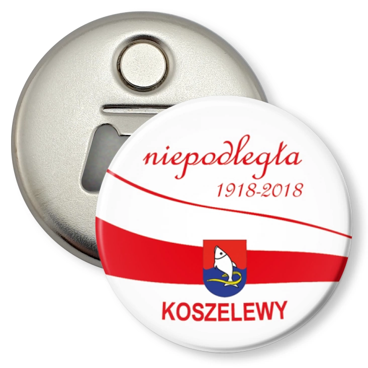 przypinka otwieracz-magnes Koszelewy