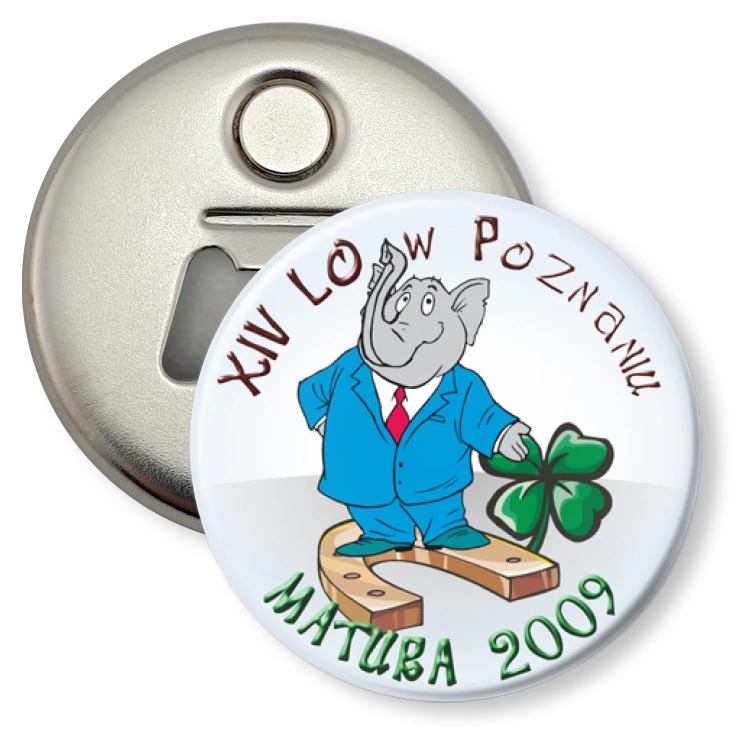 przypinka otwieracz-magnes Matura 2009 LO14 Poznań