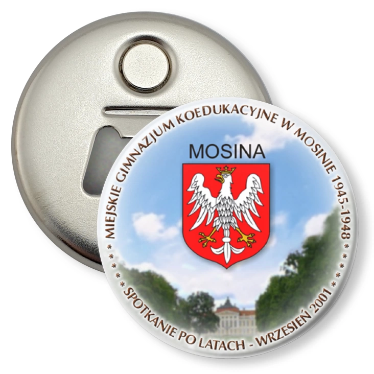 przypinka otwieracz-magnes Miejskie Gimnazjum Koedukacyjne w Mosinie