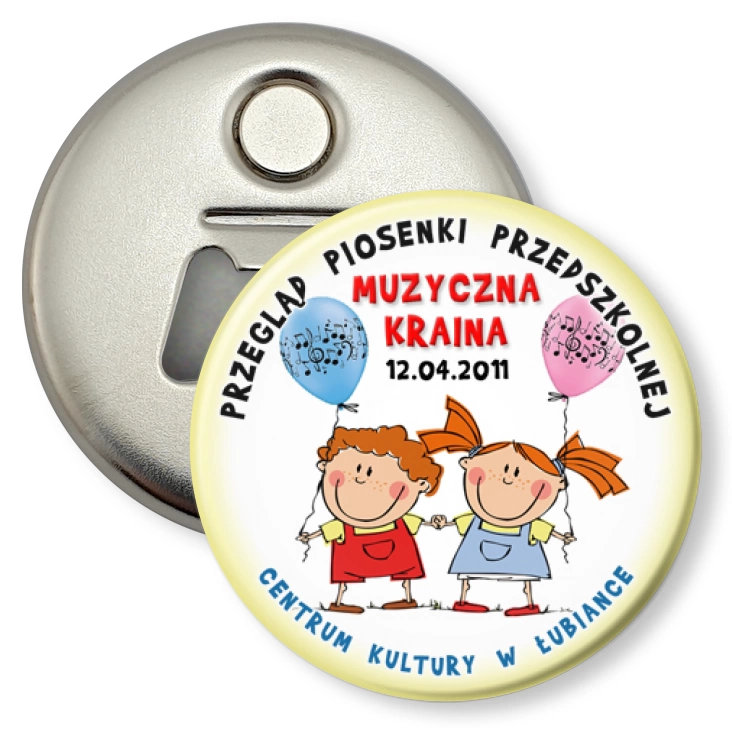przypinka otwieracz-magnes Muzyczna Kraina 2011