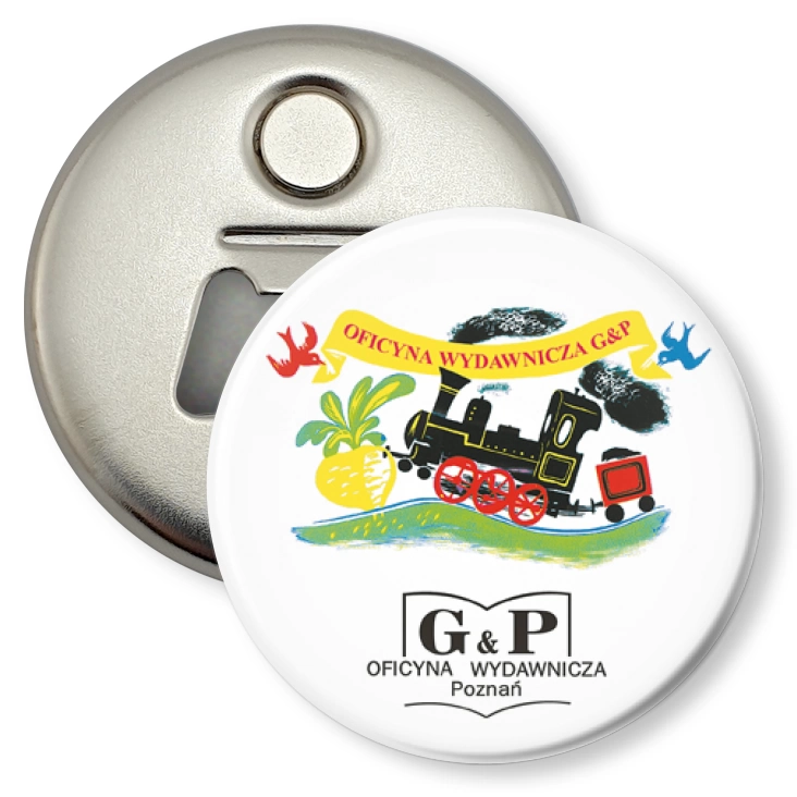 przypinka otwieracz-magnes Oficyna Wydawnicza G&P