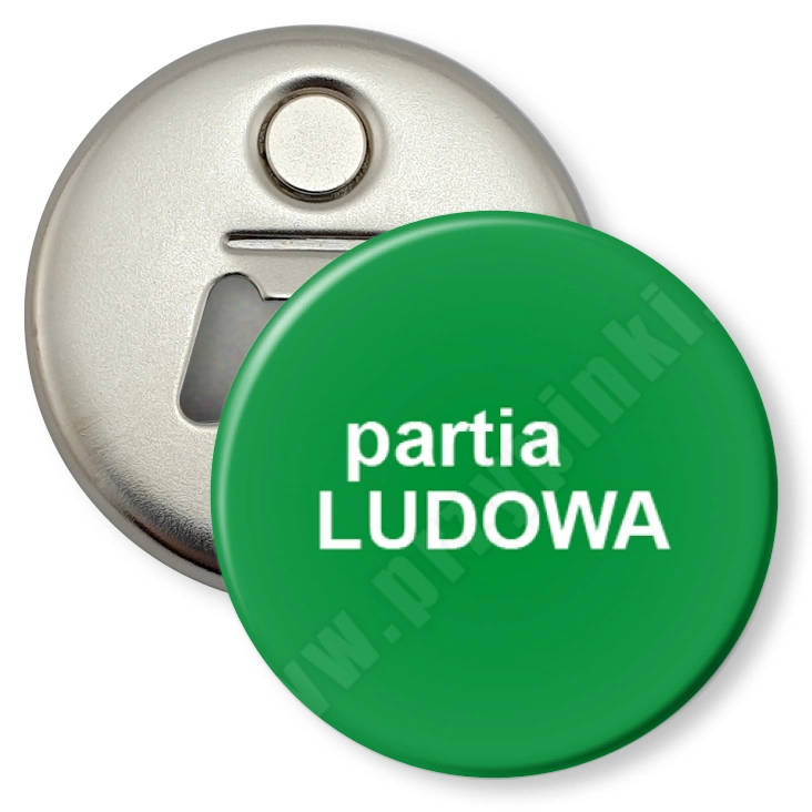 przypinka otwieracz-magnes Partia ludowa