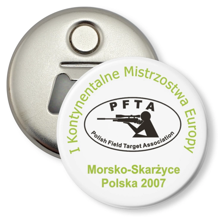 przypinka otwieracz-magnes PFTA - I Kontynentalne Mistrzostwa Europy