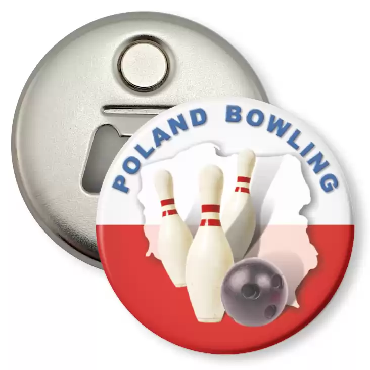 przypinka otwieracz-magnes Poland Bowling