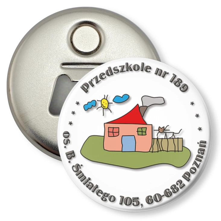 przypinka otwieracz-magnes Przedszkole nr 189