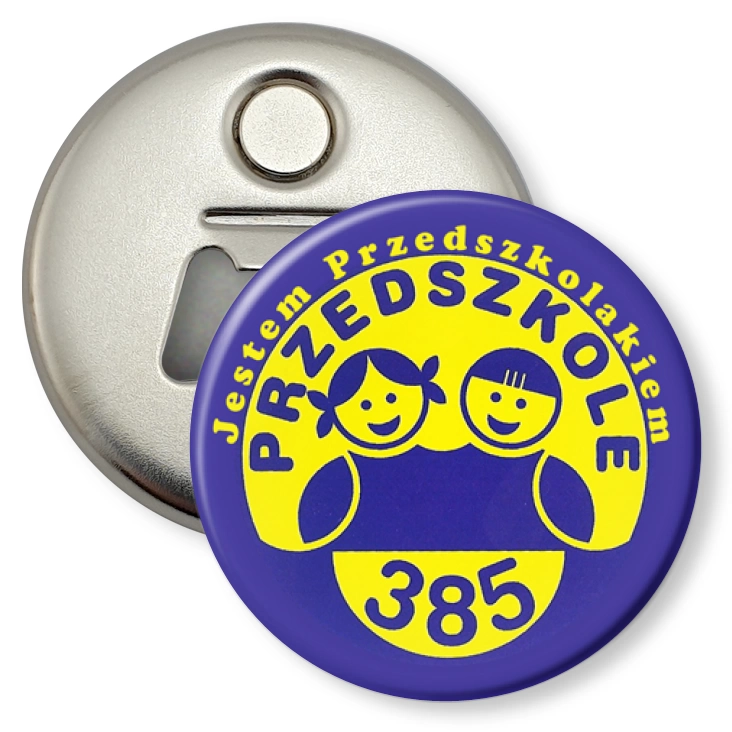 przypinka otwieracz-magnes Przedszkole nr 385